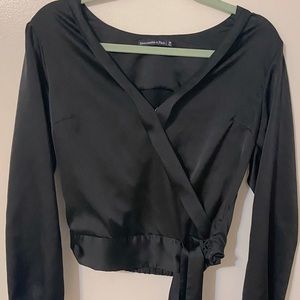 Abercrombie & Fitch -Satin- Tie-front blouse